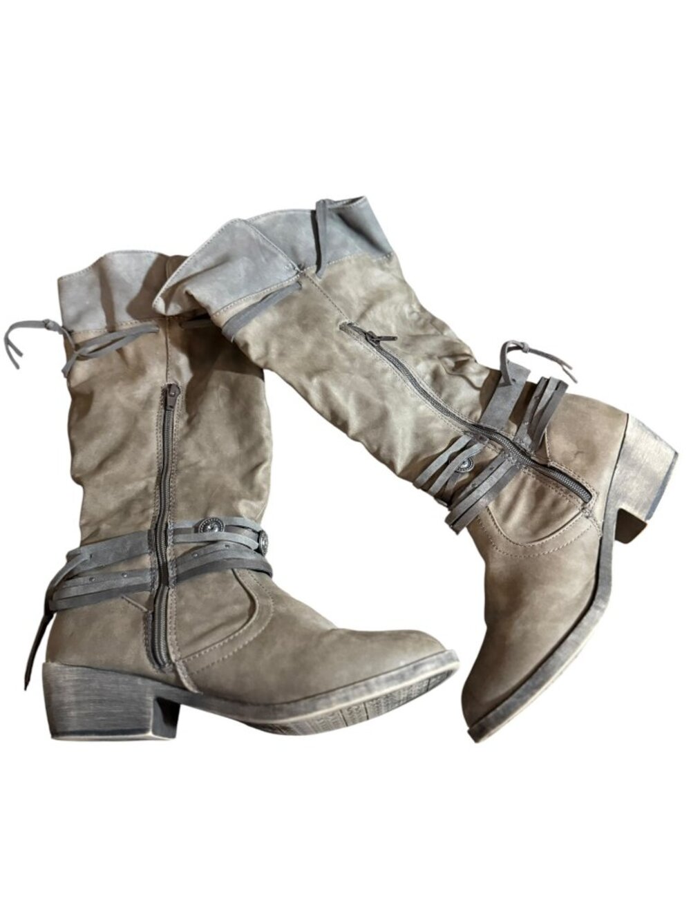Jellypop “Lanie” Knee‑High Boots – Taupe – Size 10M – Excellent Condition
